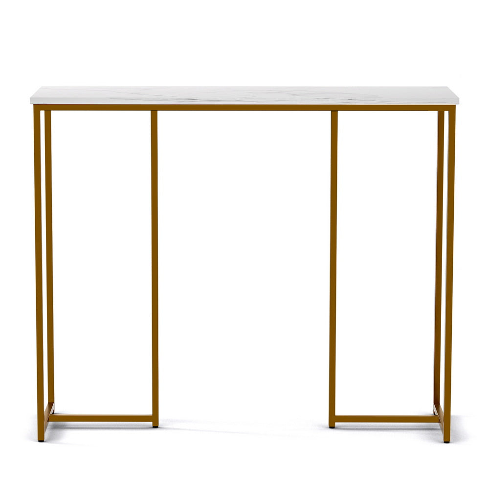 Artiss Console Table Marble Effect White&Gold FUR-Z-IND-DESK-MB-GD