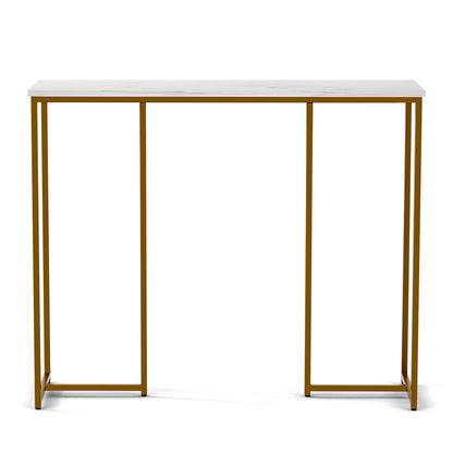 Artiss Console Table Marble Effect White&Gold FUR-Z-IND-DESK-MB-GD