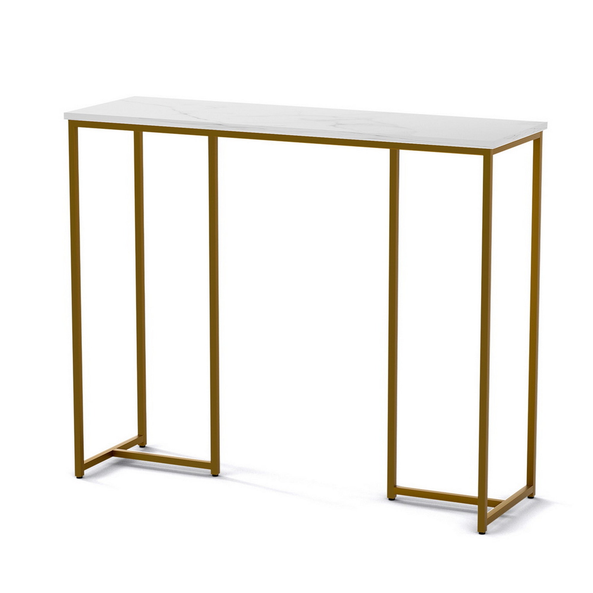 Artiss Console Table Marble Effect White&Gold FUR-Z-IND-DESK-MB-GD