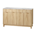 Artiss Buffet Sideboard Cabinet Kitchen Storage Cupboard Marble 2 Drawers Pine
