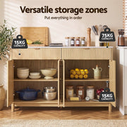 Artiss Buffet Sideboard Cabinet Kitchen Storage Cupboard Marble 2 Drawers Pine
