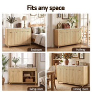 Artiss Buffet Sideboard Cabinet Kitchen Storage Cupboard Marble 2 Drawers Pine