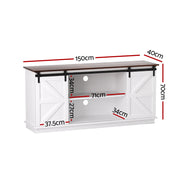 Artiss Buffet Sideboard Storage Cabinet Kitchen Cupboard Sliding Doors White FUR-Z-SID150-WH-AB