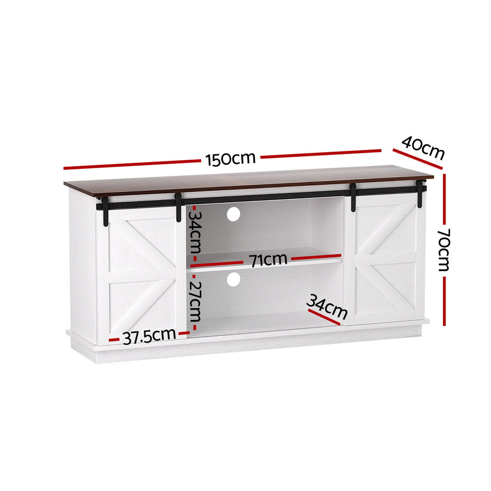 Artiss Buffet Sideboard Storage Cabinet Kitchen Cupboard Sliding Doors White FUR-Z-SID150-WH-AB