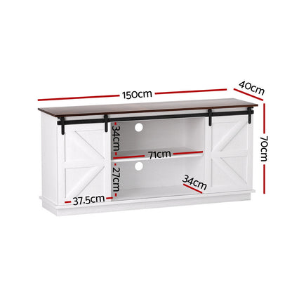 Artiss Buffet Sideboard Storage Cabinet Kitchen Cupboard Sliding Doors White FUR-Z-SID150-WH-AB