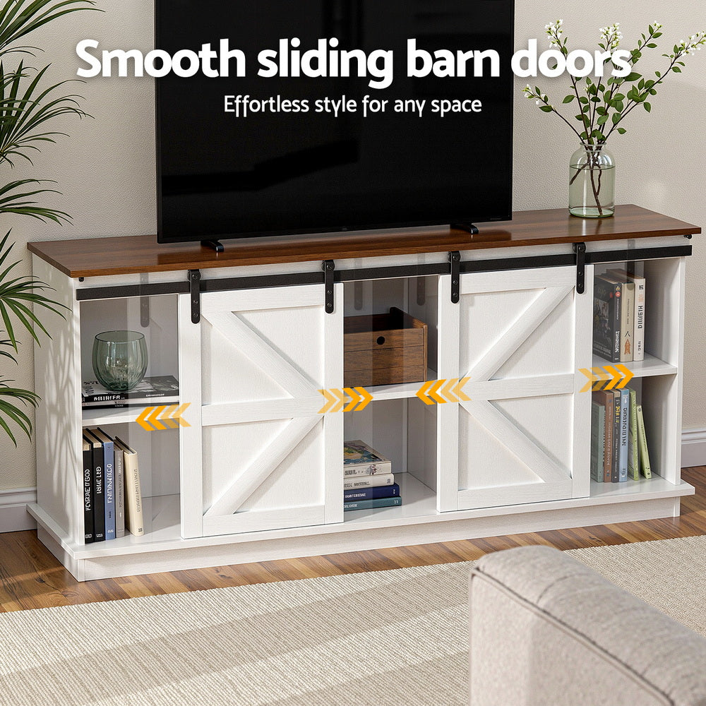 Artiss Buffet Sideboard Storage Cabinet Kitchen Cupboard Sliding Doors White FUR-Z-SID150-WH-AB