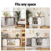 Artiss Buffet Sideboard Storage Cabinet Kitchen Cupboard Sliding Doors White FUR-Z-SID150-WH-AB