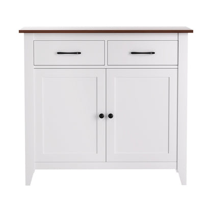 Artiss Buffet Sideboard Storage Cabinet Kitchen Cupboard Hallway 2 Drawers White FUR-Z-SID90-WH-AB