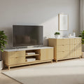 Artiss TV Unit & Chest of Drawers Set Solid Wood Legs Pine FUR-Z-TV-CDR-WD-AB