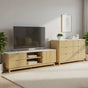 Artiss TV Unit & Chest of Drawers Set Solid Wood Legs Pine FUR-Z-TV-CDR-WD-AB