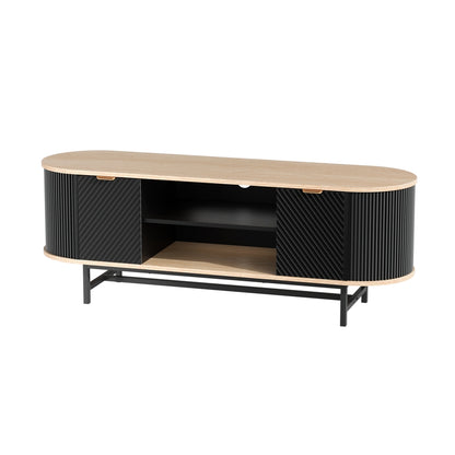 Artiss TV Unit Entertainment Unit Storage Cabinet Black Pine FUR-Z-TV140-BKWD-AB