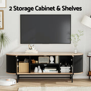 Artiss TV Unit Entertainment Unit Storage Cabinet Black Pine FUR-Z-TV140-BKWD-AB