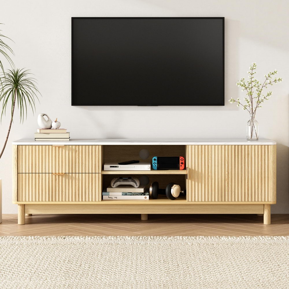 Artiss TV Unit Entertainment Unit Storage Drawer Shelf 150cm Pine FUR-Z-TV150-WHWD-AB