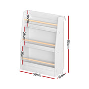 Keezi Kids Bookshelf 3 Tiers Storage Children Bookcase Organiser Display Shelf FURNI-B-BOOK-3T-WH