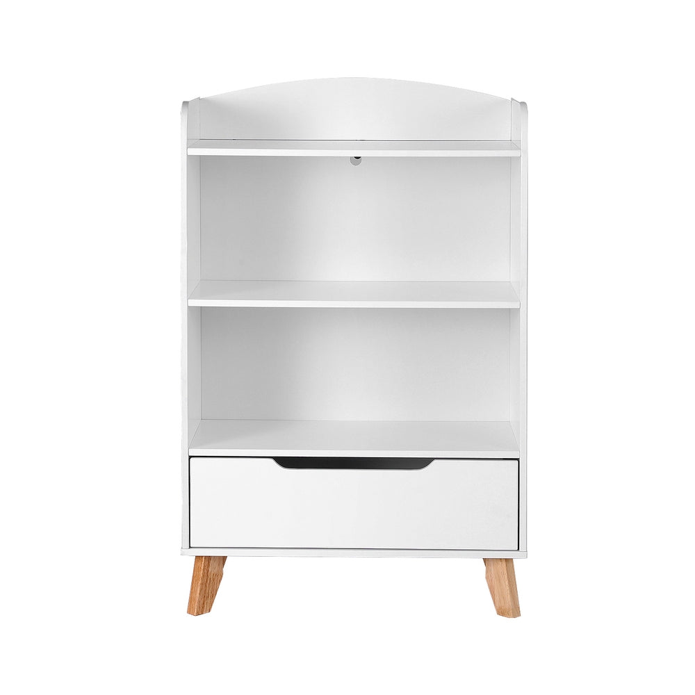 Keezi Kids Bookshelf 3 Tiers Storage Children Bookcase Toys Organiser Drawer FURNI-B-BOOK-DRAWER-WH