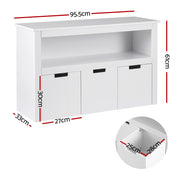 Keezi Kids Bookshelf 3 Drawers Storage Children Bookcase Toy Organiser Display FURNI-B-BOOK-STORAGE-WH