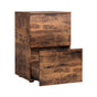 Artiss Filing Cabinet Files Storage Office Shelves File Organiser Rustic Brown 2 Drawer FURNI-B-CAB-2T-RW