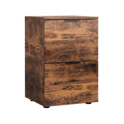 Artiss Filing Cabinet Files Storage Office Shelves File Organiser Rustic Brown 2 Drawer FURNI-B-CAB-2T-RW