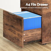 Artiss Filing Cabinet Files Storage Office Shelves File Organiser Rustic Brown 2 Drawer FURNI-B-CAB-2T-RW