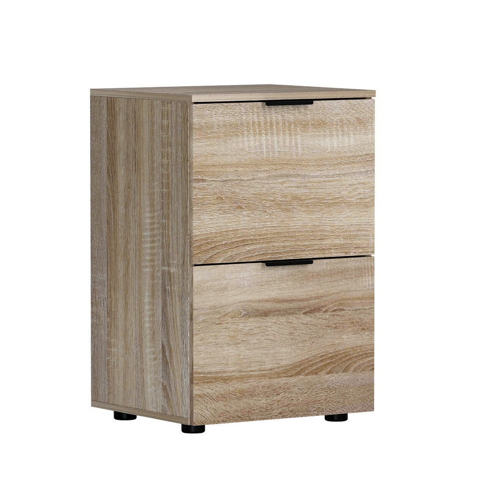 Artiss Filing Cabinet Files Storage Office Shelves File Organiser Oak 2 Drawer FURNI-B-CAB-2T-WD