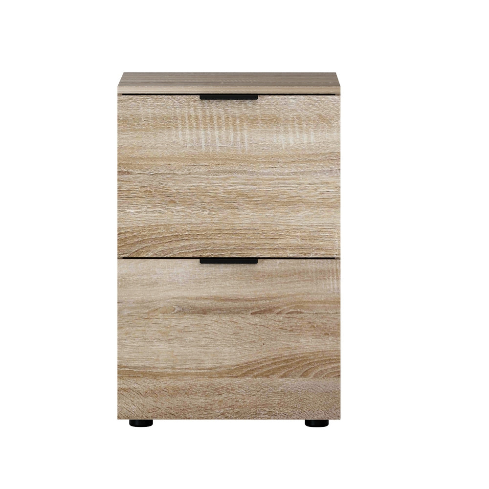 Artiss Filing Cabinet Files Storage Office Shelves File Organiser Oak 2 Drawer FURNI-B-CAB-2T-WD