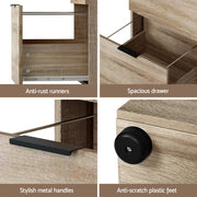 Artiss Filing Cabinet Files Storage Office Shelves File Organiser Oak 2 Drawer FURNI-B-CAB-2T-WD