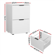 Artiss Filing Cabinet Files Storage Office Shelves File Organiser White 2 Drawer FURNI-B-CAB-2T-WH