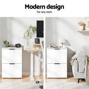 Artiss Filing Cabinet Files Storage Office Shelves File Organiser White 2 Drawer FURNI-B-CAB-2T-WH