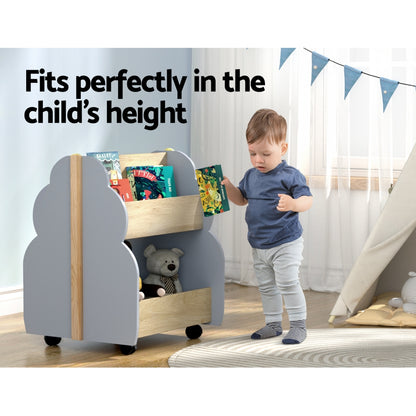 Keezi Kids Toy Box Bookshelf Storage Bookcase Organiser Display Shelf FURNI-B-TOY-TREE-GR