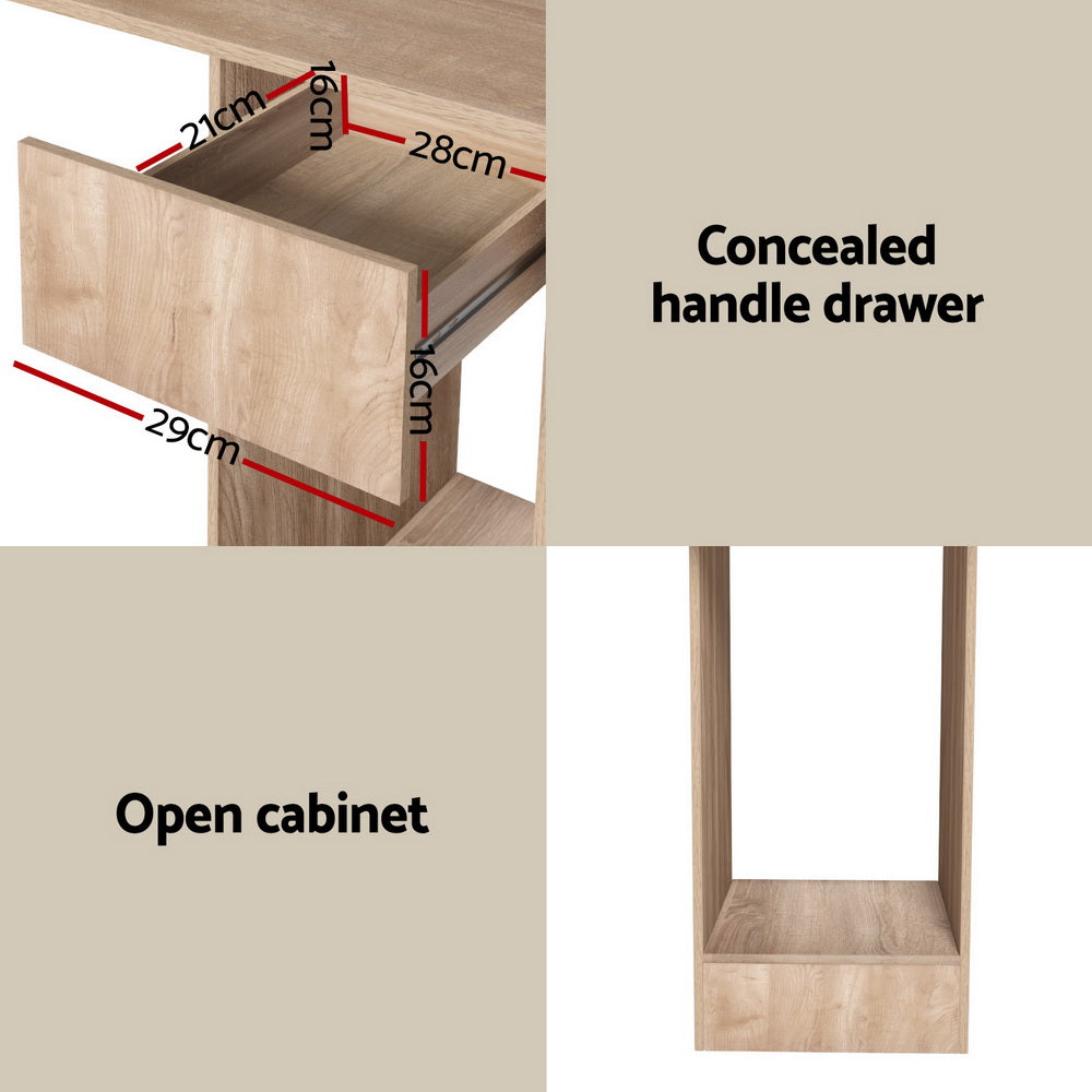 Artiss Computer Desk Bookshelf Drawer Cabinet Oak 120CM FURNI-B-WM120-WD-AB