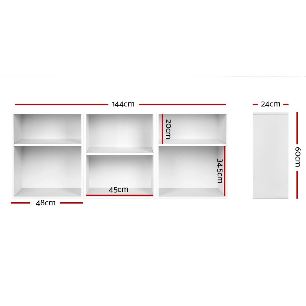 Artiss Bookshelf Set of 3 - VENA White FURNI-BOOK-3PC