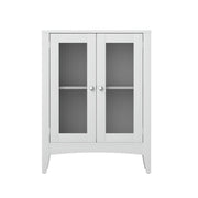 Artiss Bathroom Storage Cabinet 80cm Buffet Sideboard Floor Cupboard Toilet Glass White FURNI-C-BATH-CAB01-WH