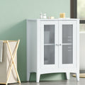 Artiss Bathroom Storage Cabinet 80cm Buffet Sideboard Floor Cupboard Toilet Glass White FURNI-C-BATH-CAB01-WH