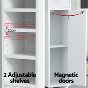 Artiss Bathroom Storage Cabinet 180cm Tall Slim Floor Cupboard Toilet Narrow Linen Tower FURNI-C-BATH-TB01-WH