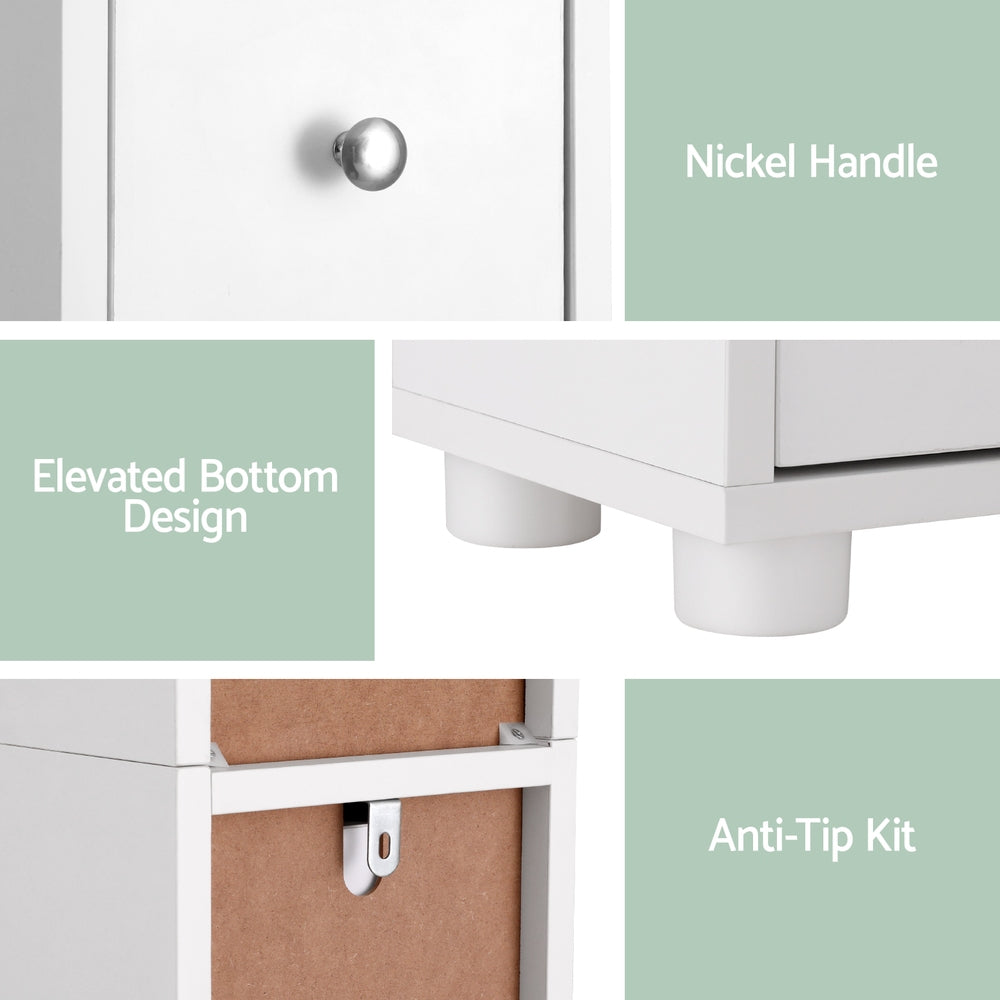Artiss Bathroom Storage Cabinet 180cm Tall Slim Floor Cupboard Toilet Narrow Linen Tower FURNI-C-BATH-TB01-WH