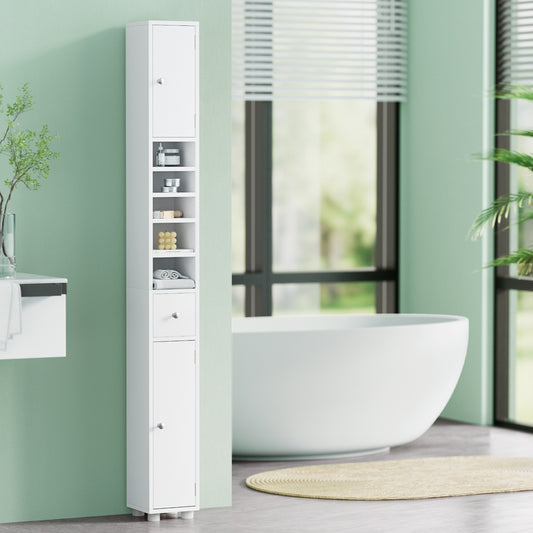 Artiss Bathroom Storage Cabinet 180cm Tall Slim Floor Cupboard Toilet Narrow Linen Tower FURNI-C-BATH-TB01-WH