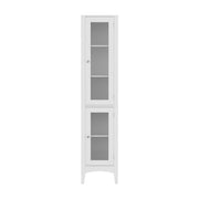 Artiss 2X Bathroom Storage Cabinet 160cm Tall Slim Floor Cupboard Toilet Glass Door White FURNI-C-BATH-TB02-WHX2