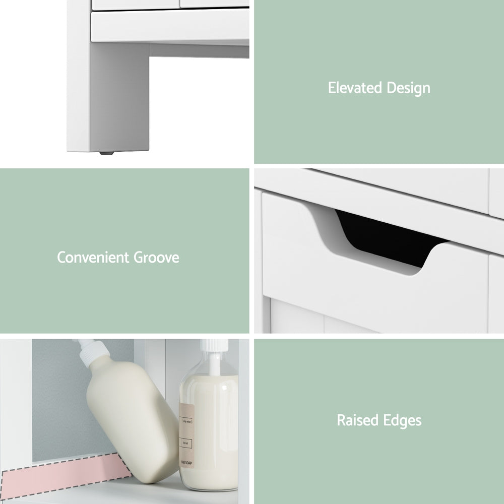 Artiss Bathroom Storage Cabinet 89cm Floor Toilet Drawer Bedroom Organizer Standing White FURNI-C-BATH-TB03-WH