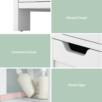 Artiss Bathroom Storage Cabinet 89cm Floor Toilet Drawer Bedroom Organizer Standing White FURNI-C-BATH-TB03-WH