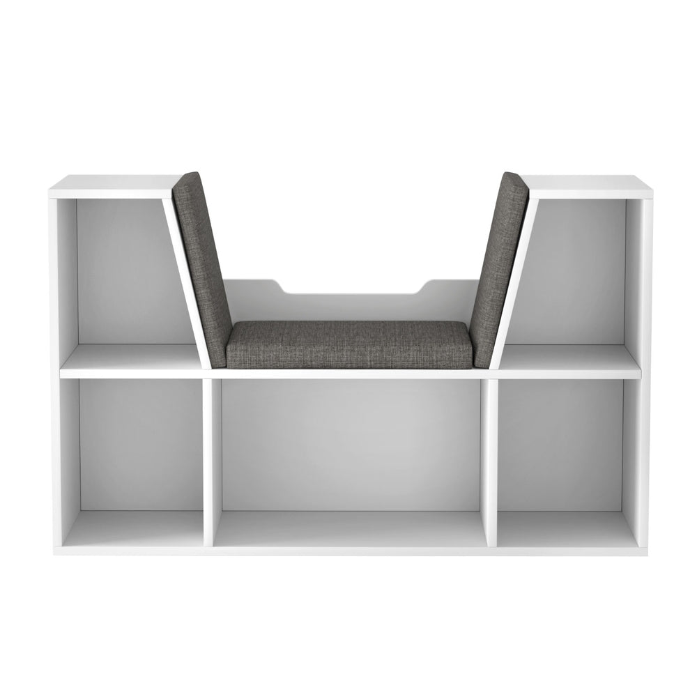 Keezi Kids Bookshelf Bookcase Toys Box Shelves Storage Cabinet Container Children Organiser FURNI-C-BOOK-5COMP-WH