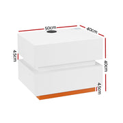 Artiss Smart Bedside Table LED Wireless Charging Ada FURNI-C-BS-LED-01-WH