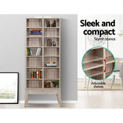 Artiss Bookshelf CD Storage Rack - BERG Oak FURNI-C-CD-NEW02-WD-AB