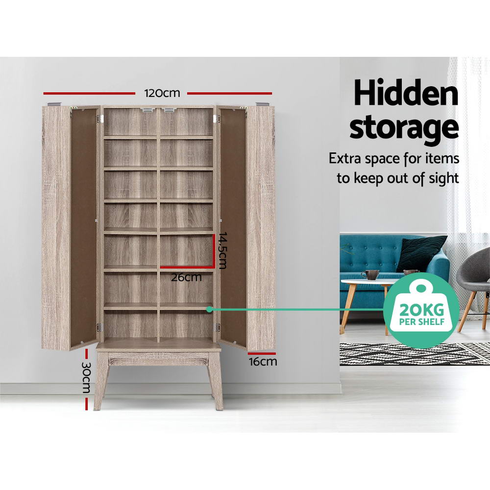 Artiss Bookshelf CD Storage Rack - BERG Oak FURNI-C-CD-NEW02-WD-AB