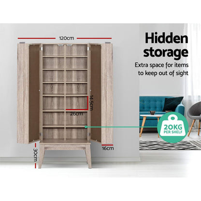 Artiss Bookshelf CD Storage Rack - BERG Oak FURNI-C-CD-NEW02-WD-AB