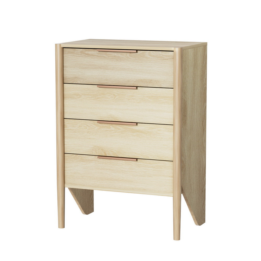 Artiss 4 Chest of Drawers Tallboy - INEZ Pine FURNI-C-CDR-01-WD-AB