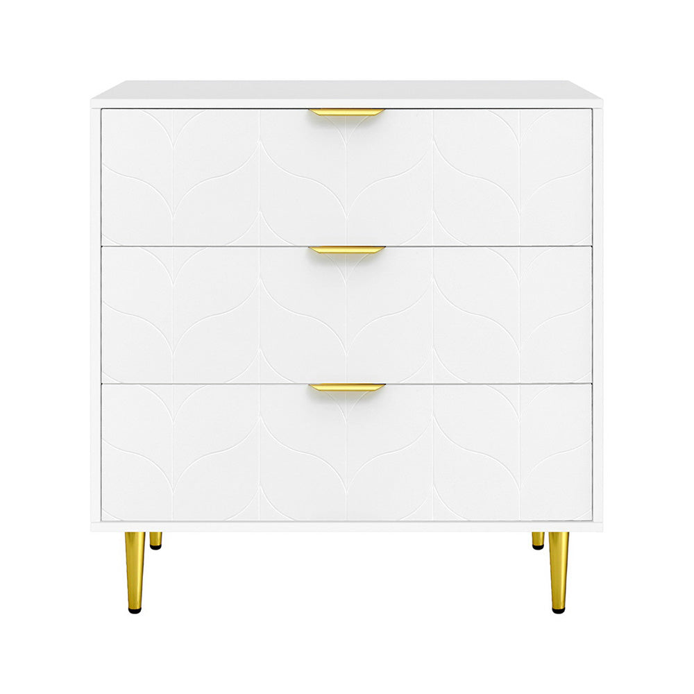 Artiss 3 Chest of Drawers Lowboy Cabinet White FURNI-C-CDR-03-WH-AB
