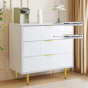 Artiss 3 Chest of Drawers Lowboy Cabinet White FURNI-C-CDR-03-WH-AB
