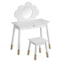 Keezi Kids Dressing Table Chair Set Vanity Makeup Wooden Leg Mirror Drawer FURNI-C-CLOUD-KDT-WH