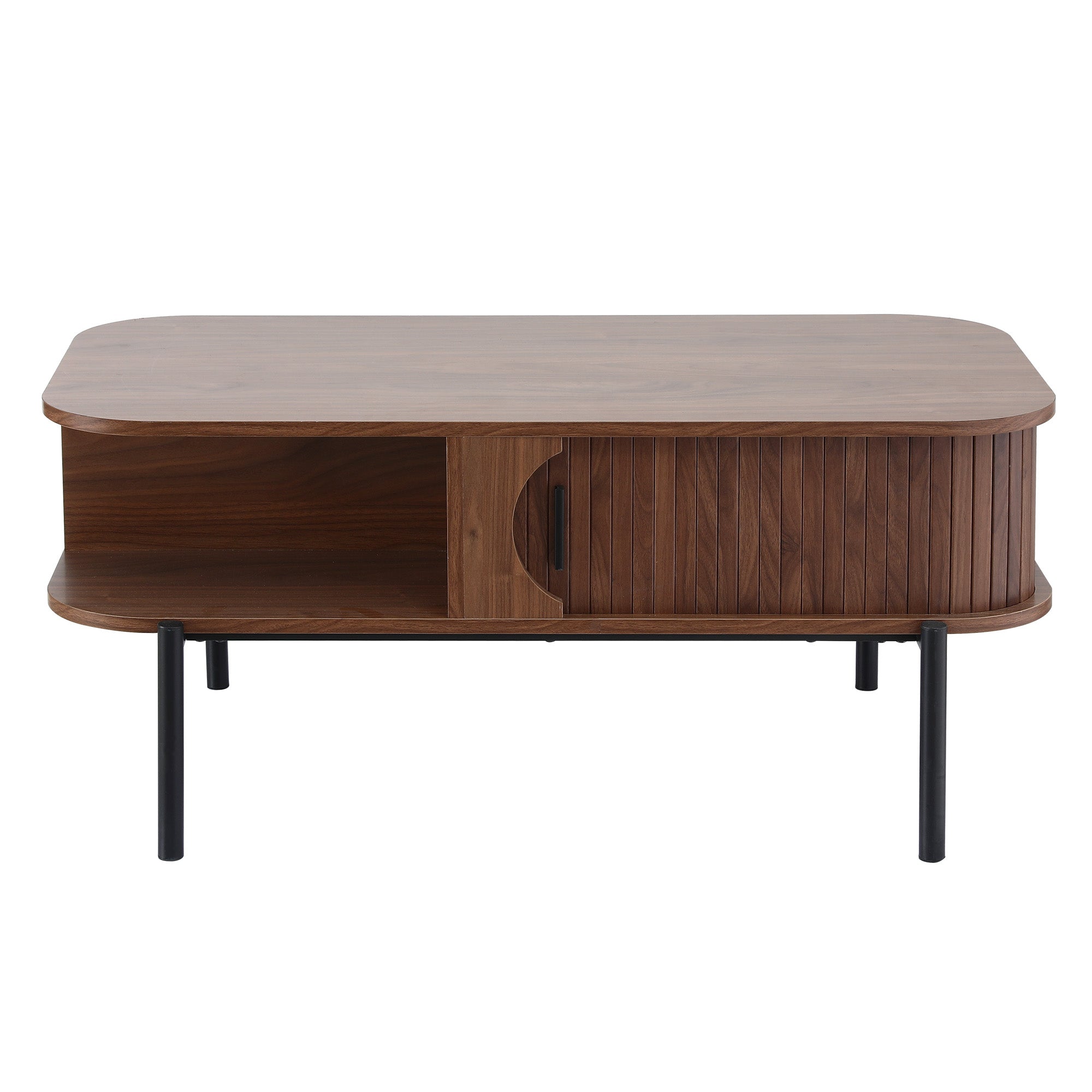 Artiss Coffee Table Living Room Center Table Shelf Cabinet Walnut FURNI-C-COF-01-WAL