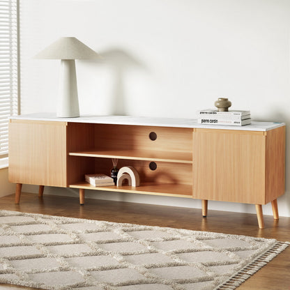 Artiss TV Cabinet Entertainment Unit Stand 180CM Pine White FURNI-C-CT04-TV180-WDWH-AB